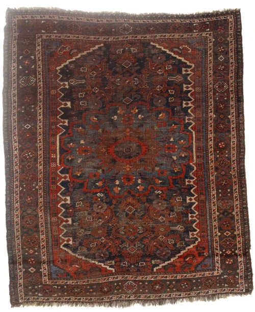 Semi Antique Red 4X5 Shiraz Persian Oriental Rug